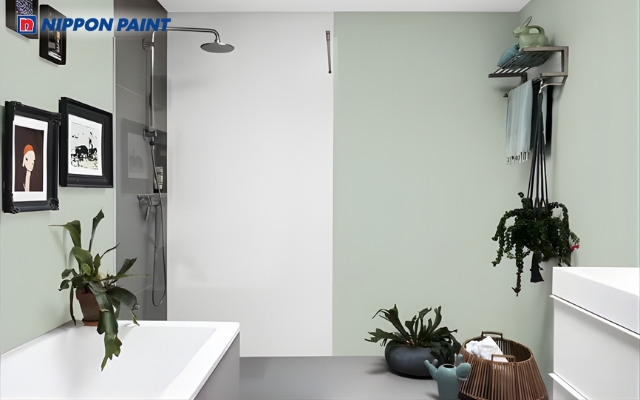 Xanh lá mint trẻ trung giúp không gian nhỏ thông thoáng và ngập tràn sức sống