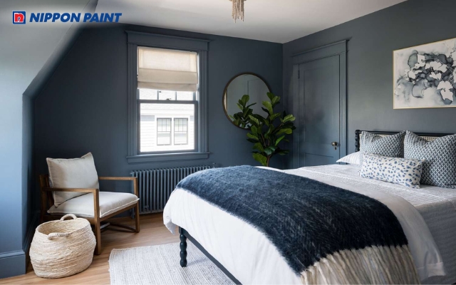 Màu xanh xám mang nét đẹp hiện đại, trung tính và giúp giảm bớt căng thẳng