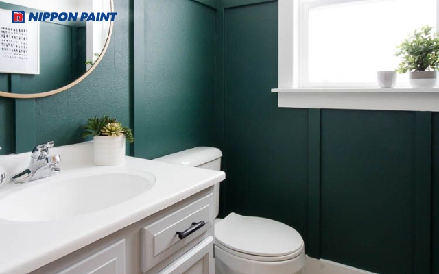 Gam màu xanh tự nhiên tạo không gian gọn gàng, thoáng đãng