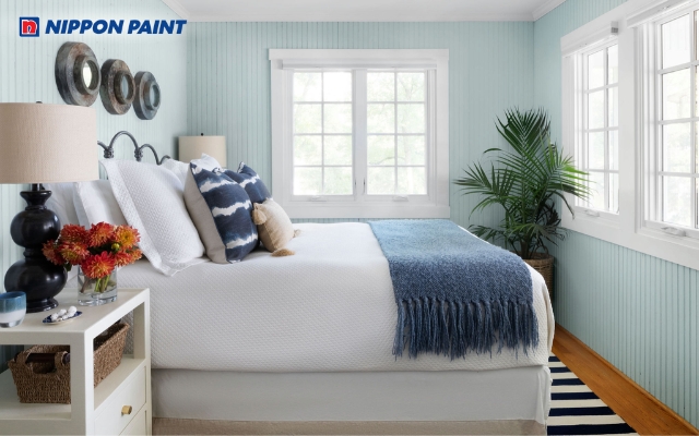 Tông xanh pastel dịu mắt giúp giải tỏa căng thẳng và mang lại tinh thần sảng khoái