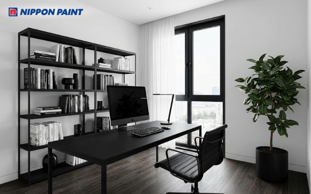 Màu đen tạo không gian làm việc đầy quyền lực