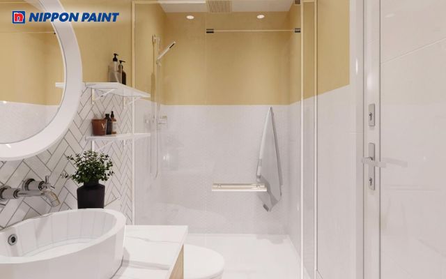 Sử dụng màu trắng sáng kết hợp cùng vàng nhạt sẽ tạo cảm giác thư thái, dễ chịu