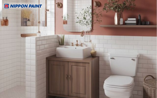 Sử dụng màu nâu đất làm điểm nhấn sẽ giúp tôn lên vẻ đẹp tối giản, hiện đại của không gian