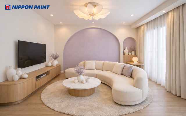 Tông tím nhẹ nhàng tạo nét phá cách độc đáo cho gia chủ 2007