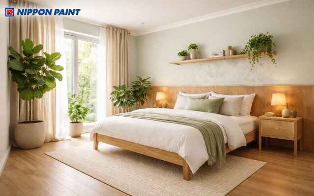 Gam xanh lá mang thiên nhiên vào phòng ngủ giúp thư giãn tuyệt đối