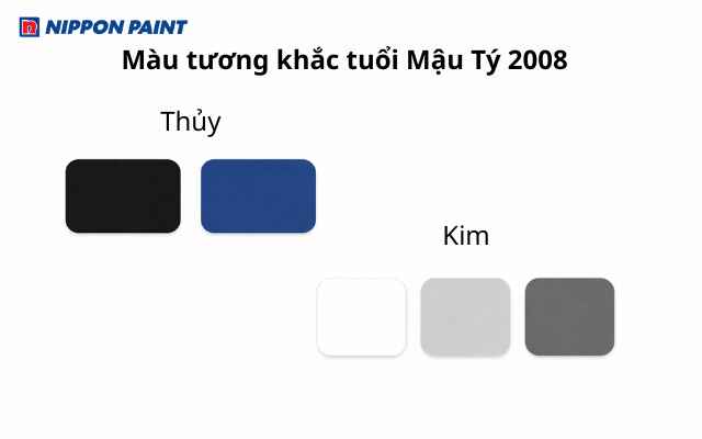 Mậu Tý 2008 nên tránh: đen, xanh dương, trắng, xám, ghi