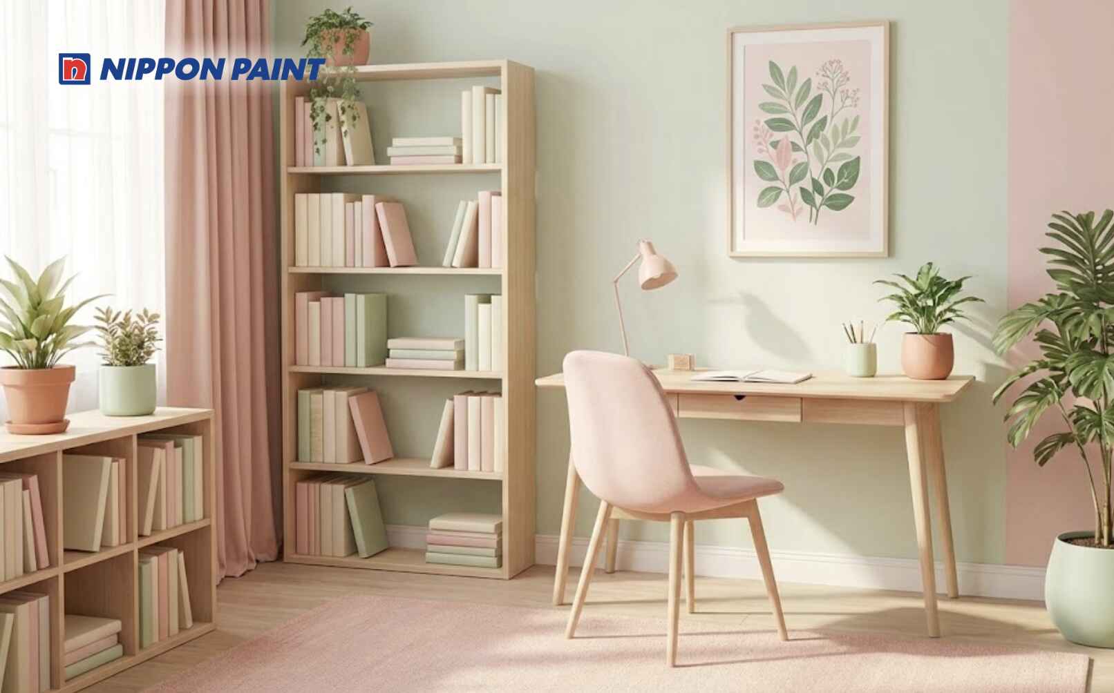 Tông hồng pha xanh lá giúp cân bằng năng lượng, tăng cường khả năng tập trung