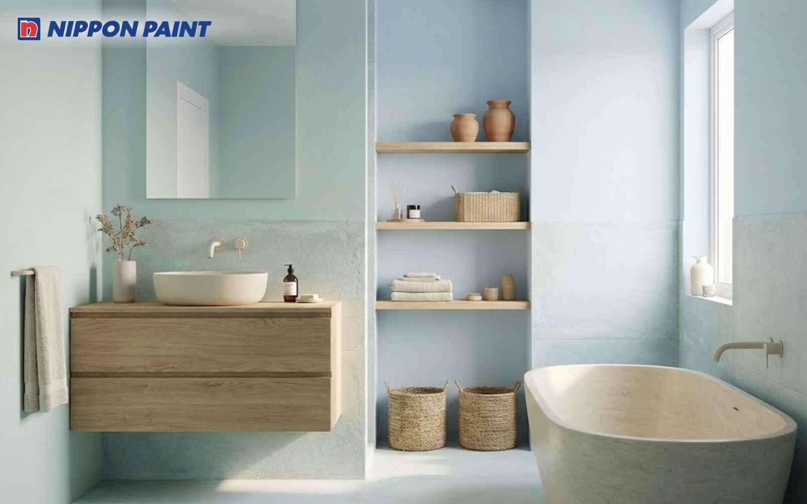 Xanh pastel phối nội thất tối giản giúp năng lượng lưu thông nhẹ nhàng