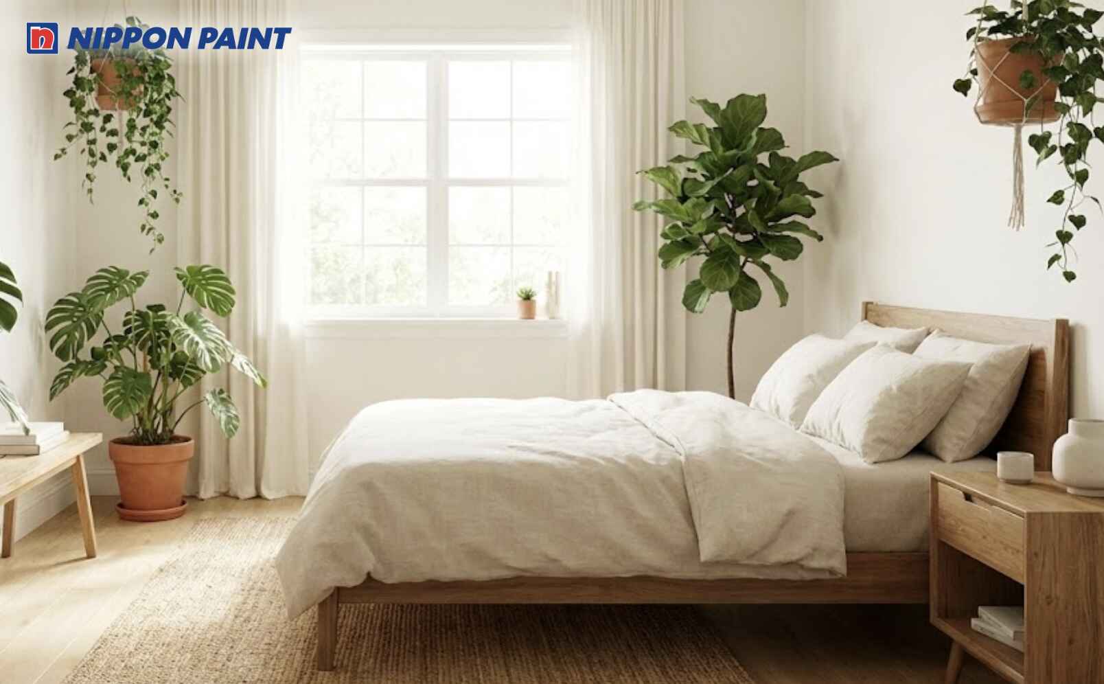 Trắng ngà làm mềm ánh sáng, tạo cảm giác thoáng và dễ chịu