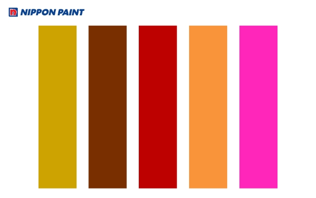 Quý Tỵ 2013 khắc màu vàng đậm, nâu đất, đỏ, cam, hồng đậm