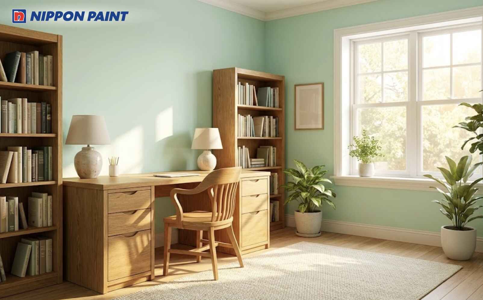 Gam xanh nhạt nội thất gỗ hành Mộc giúp nuôi dưỡng mệnh Hỏa và duy trì sự kiên nhẫn khi học