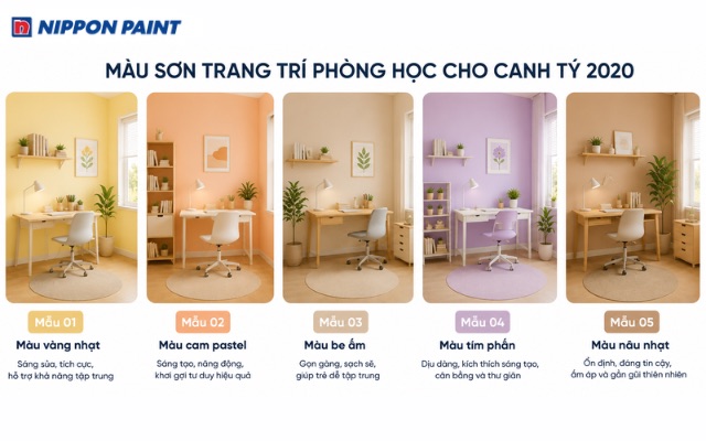 Nippon Paint gợi ý màu sơn phòng học cho Canh Tý 2020
