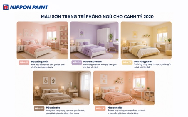 Nippon Paint gợi ý màu sơn phòng ngủ cho Canh Tý 2020