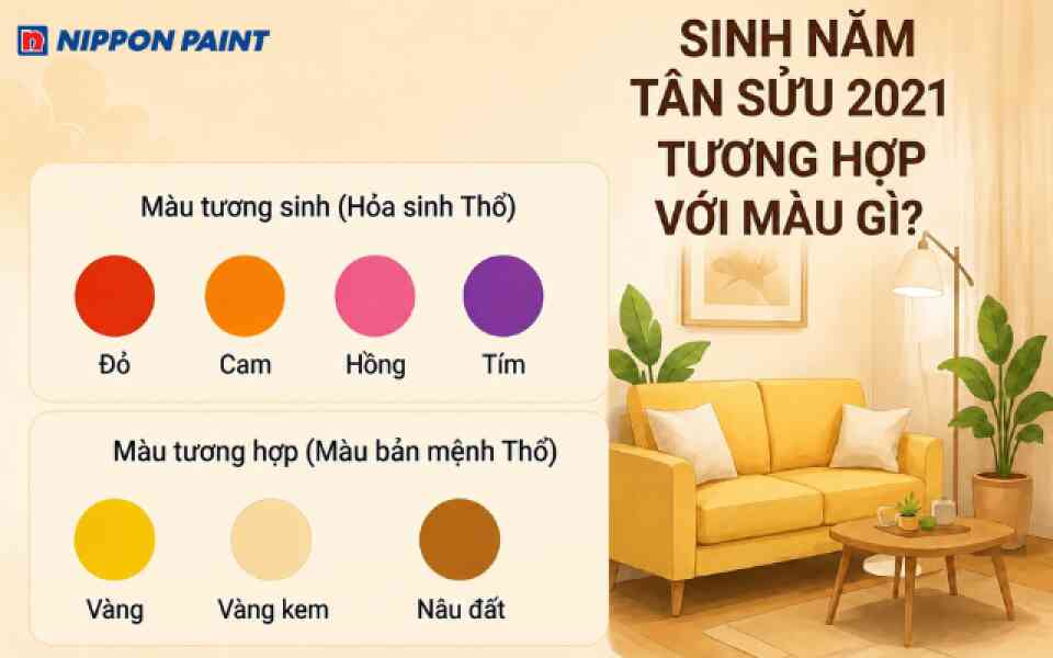 Gam màu tương sinh và màu bản mệnh phù hợp với Tân Sửu 2021
