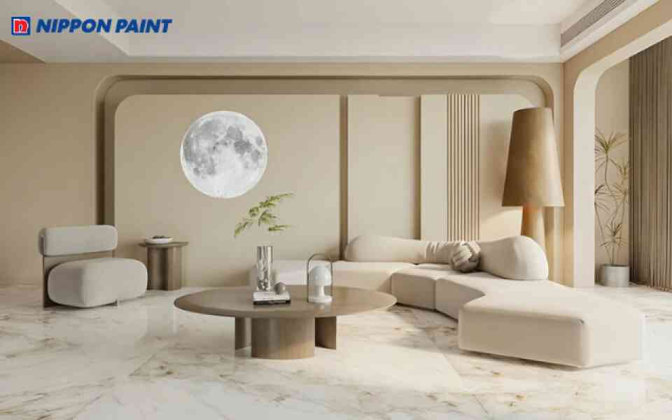 Màu sắc tươi sáng phù hợp với phòng sinh hoạt chung