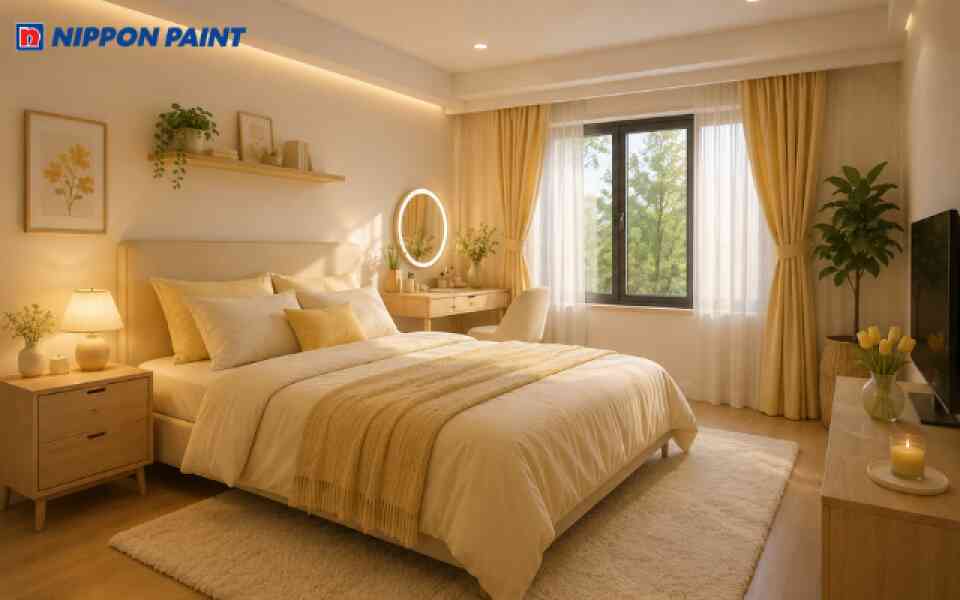 Gam màu vàng mang lại không gian thoáng mát và ấm cúng