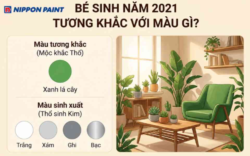Gam màu tương khắc và màu sinh xuất Tân Sửu 2021 nên tránh