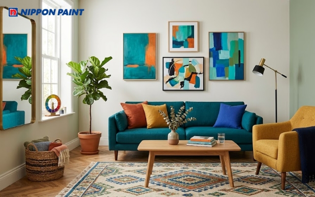 Bánh xe màu sắc giúp không gian nội thất hài hòa và cân đối