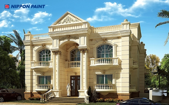 Màu vàng kem thể hiện sự thịnh vượng, bề thế cho gia chủ