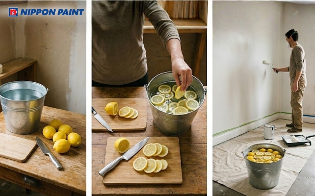 Khử mùi sơn nhà mới bằng hỗn hợp chanh và nước, đơn giản và dễ áp dụng