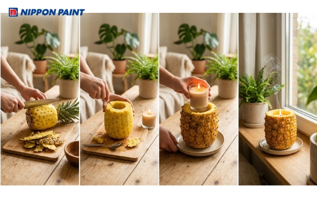 Hướng dẫn khử mùi sơn tường nhà mới hiệu quả bằng nến quả dứa