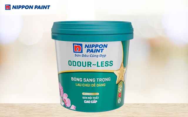 Sơn Nippon Odour-less Bóng Sang Trọng giúp che phủ vết bẩn và giữ tường bền đẹp