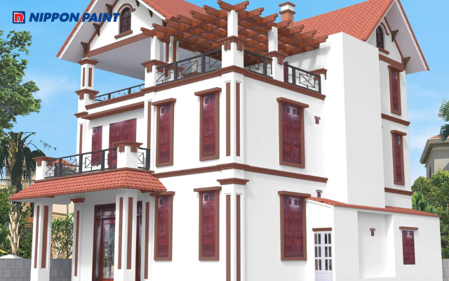 Gam đỏ phối trắng tạo ngoại thất nổi bật và sinh động