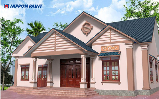 Gam màu tự nhiên tạo ngoại thất gần gũi và nhẹ nhàng theo phong cách đồng quê