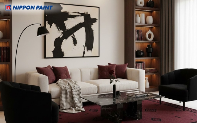 Phối màu tương phản giúp không gian ấn tượng