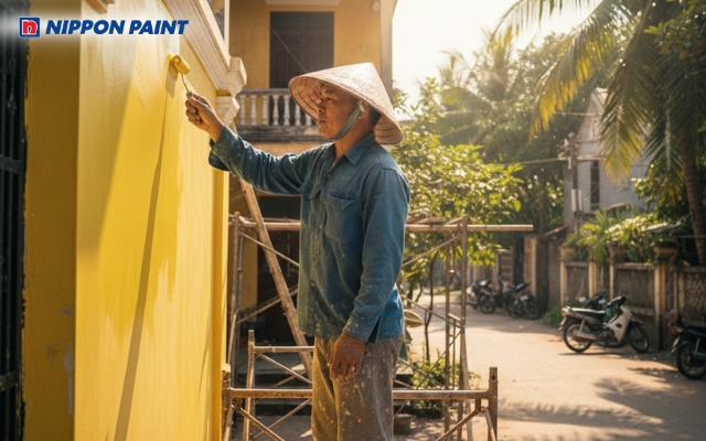 Chọn thời điểm trong ngày phù hợp để sơn lên màu chuẩn và bám dính tốt