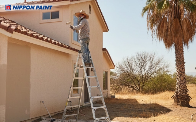 Mùa khô giúp quá trình thi công diễn ra suôn sẻ hơn, lên chuẩn và bền màu