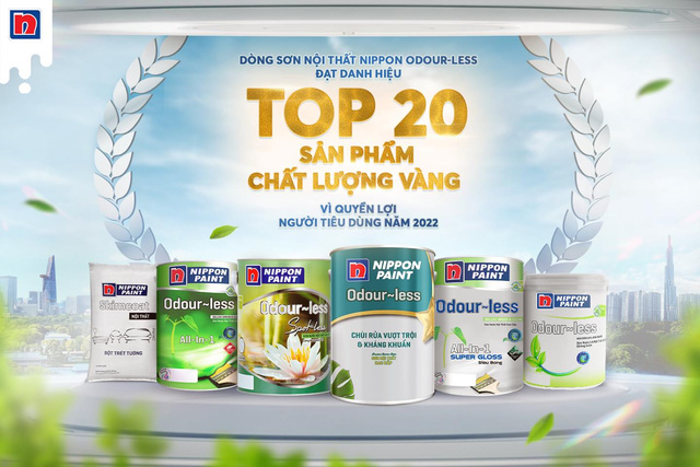 Sơn Nippon - Thương hiệu sơn đạt danh hiệu top 20 sản phẩm chất lượng vàng với dòng sơn Nippon Odour - less