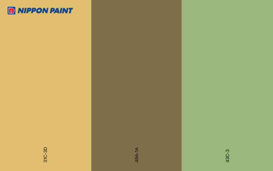 03 màu thuộc nhóm xanh lá phổ biến tại Nippon Paint