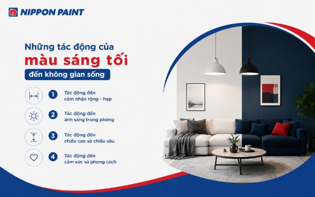 Những tác động của màu sáng tối đến không gian sống