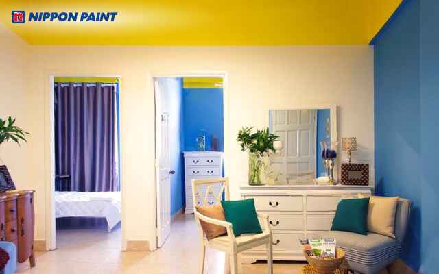 Kem, vàng gold, xanh đậm tạo phòng hiện đại, nổi bật và giàu năng lượng