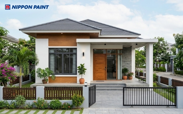 Sự cân đối giữa thẩm mỹ và tính ứng dụng trong thiết kế mặt tiền nhà cấp 4 đẹp