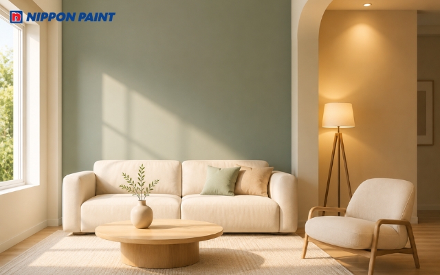 Kết hợp màu sơn với ánh sáng và nội thất