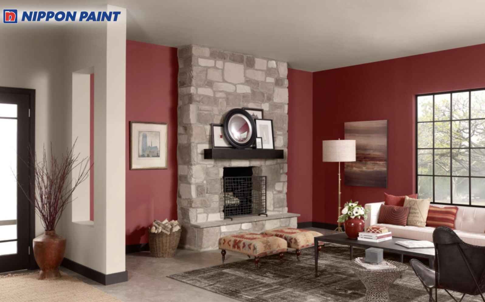 Sơn nhà màu đỏ đô mang năng lượng ấm áp cho người mệnh Thổ