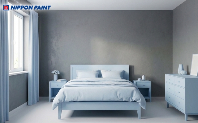 Sự kết hợp ghi - pastel tạo ra một không gian thư thái và trẻ trung