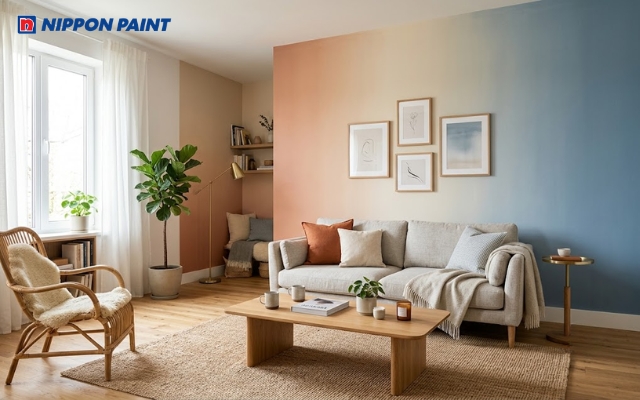 Màu gradient giúp không gian nội thất có chiều sâu, điểm nhấn và phong cách riêng