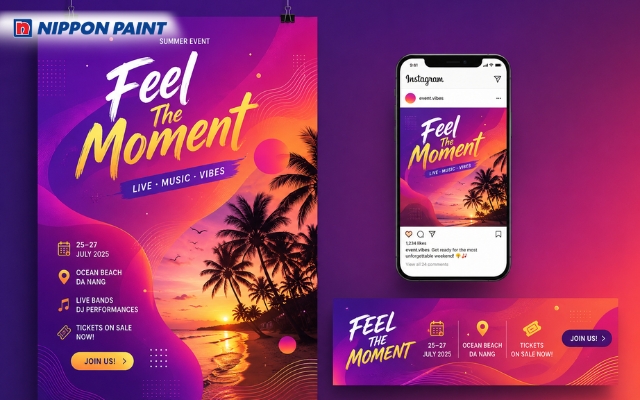 Màu gradient giúp poster nổi bật, truyền tải thông điệp và thu hút ánh nhìn hiệu quả