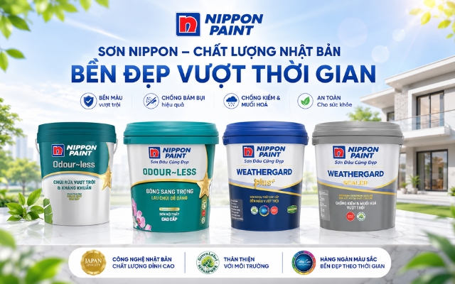 Nippon Paint là thương hiệu sơn châu Á, công nghệ Nhật Bản với bảng màu đa dạng