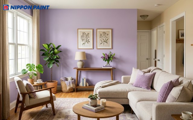 Kem be kết hợp Lilac giúp tổng thể trở nên nhẹ nhàng, tinh tế và ấm áp