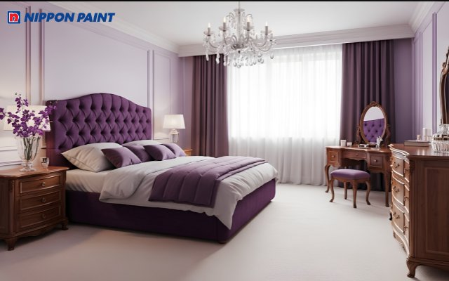 Màu Lilac mang vẻ lãng mạn, mở rộng không gian, hợp phong cách tối giản hiện đại