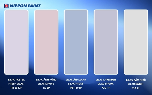 Lilac có nhiều sắc độ như pastel, ánh hồng, ánh xanh, lavender và xám khói tinh tế