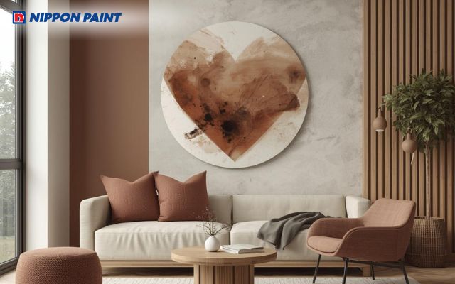 Nâu đất phối cùng màu xám sáng giúp không gian hiện đại, sang trọng hơn