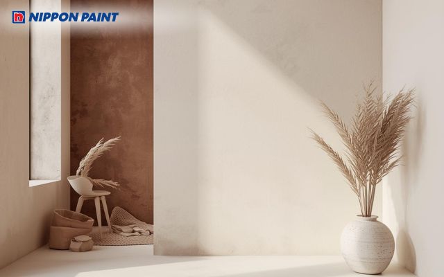 Nâu đất phối trắng giúp không gian sáng sủa hơn nhưng vẫn giữ được nét ấm áp