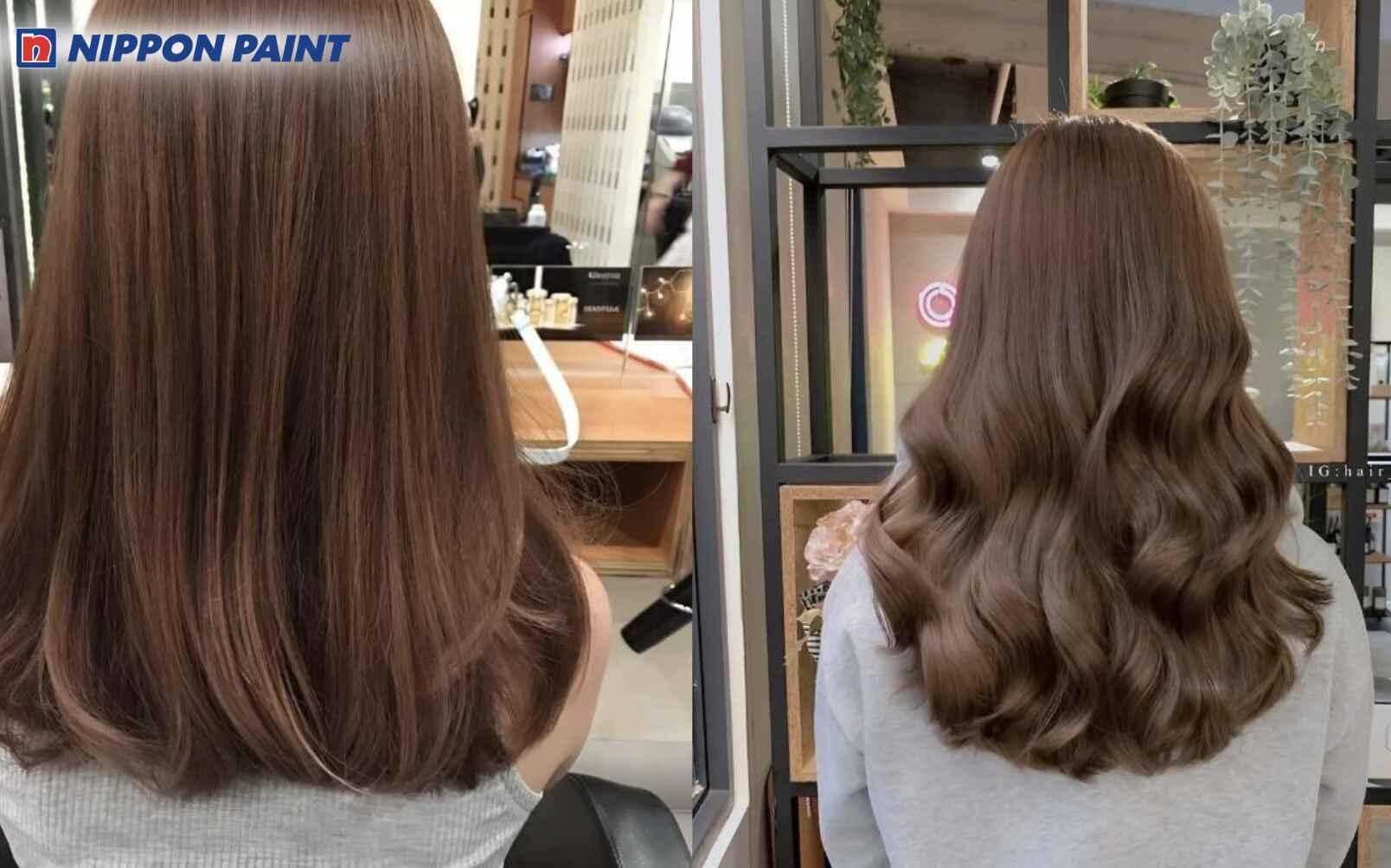 Tóc nâu mocha có sắc nâu trầm vừa phải, tạo cảm giác tự nhiên