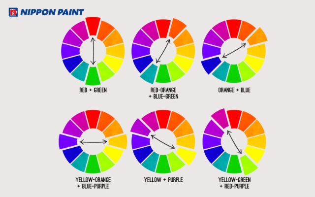 Một trong những cách phối màu không sắc là kết hợp các màu tương phản với nhau
