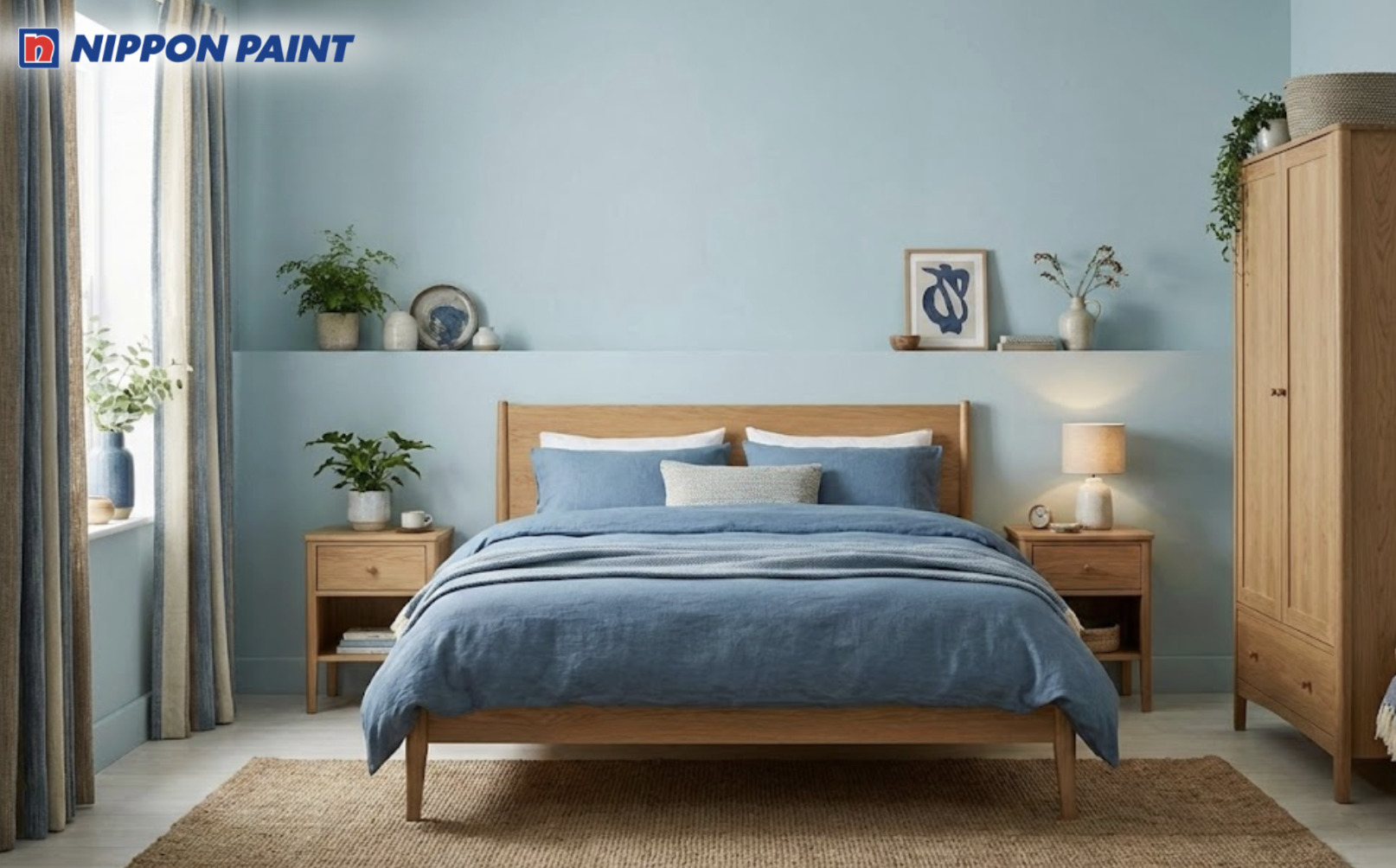 Tông màu trong trẻo, nhẹ nhàng, giúp không gian sáng sủa và tinh tế hơn